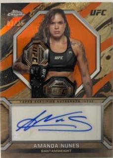 Amanda Nunes 2024 Topps Chrome UFC Marks of Champions #MOC-ANU Orange Refractor