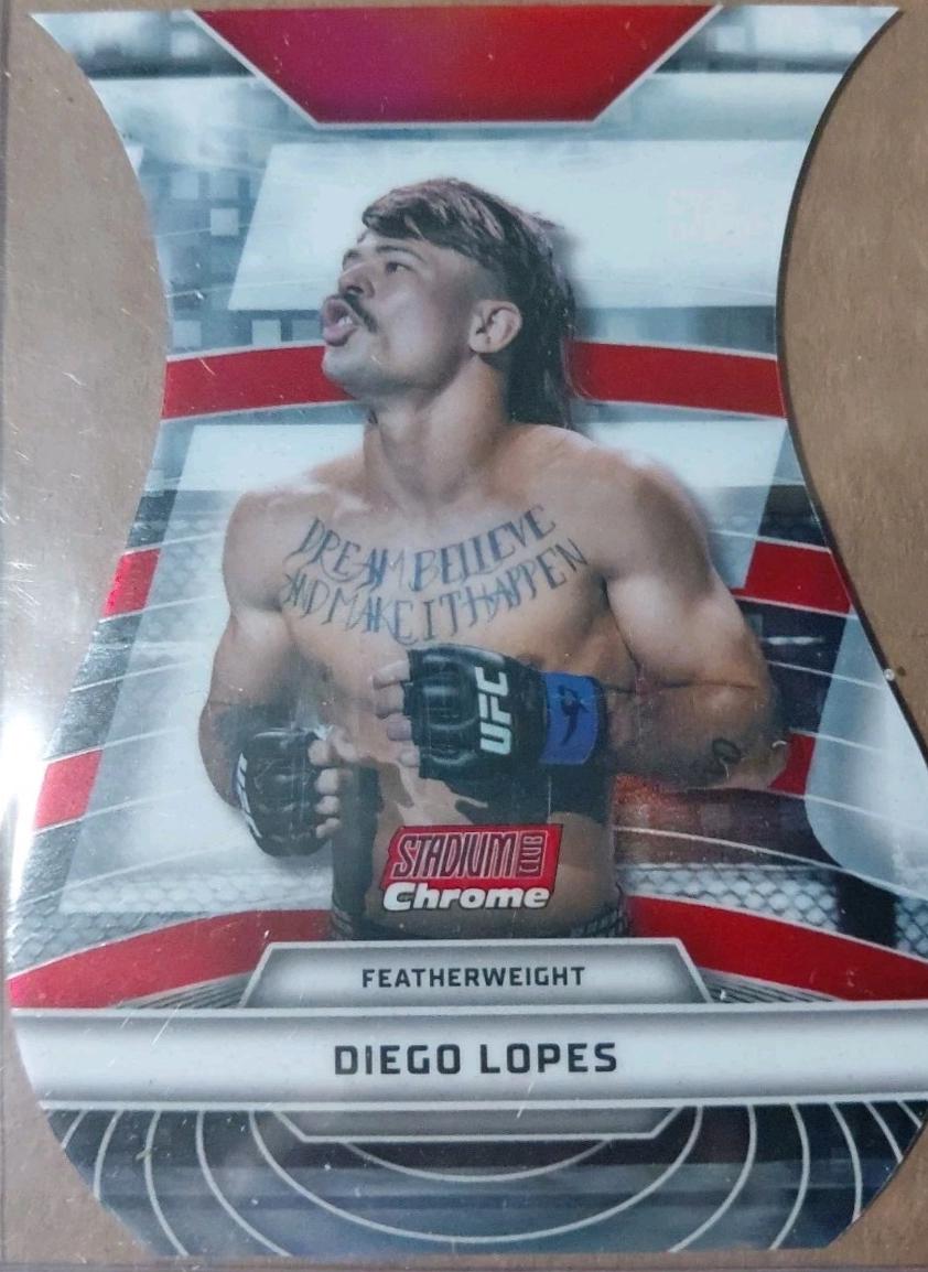 Diego Lopes 2026 Topps Stadium Club UFC Triumvirates #TV-47 Red Refractor