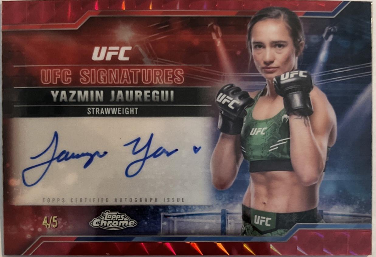 Yazmin Jauregui 2025 Topps Chrome UFC UFC Signatures #SIG-YJ Red Refractor