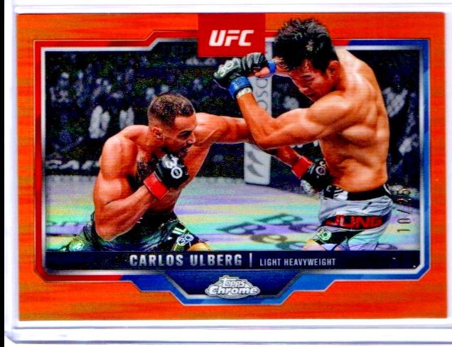Carlos Ulberg 2025 Topps Chrome UFC Base #198 Orange Refractor