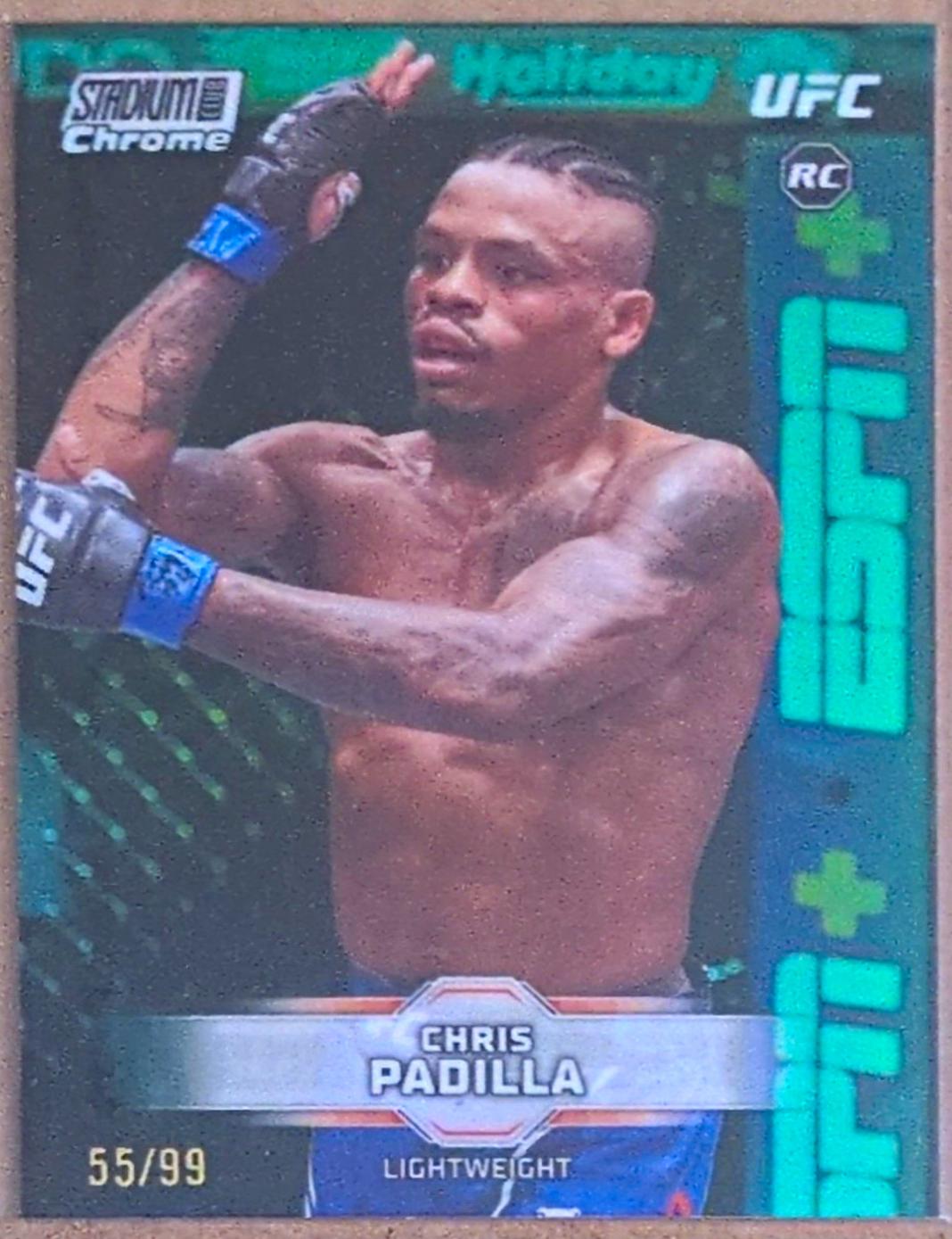 Chris Padilla 2026 Topps Stadium Club UFC Chrome Base #CB-188 Turquoise Refractor