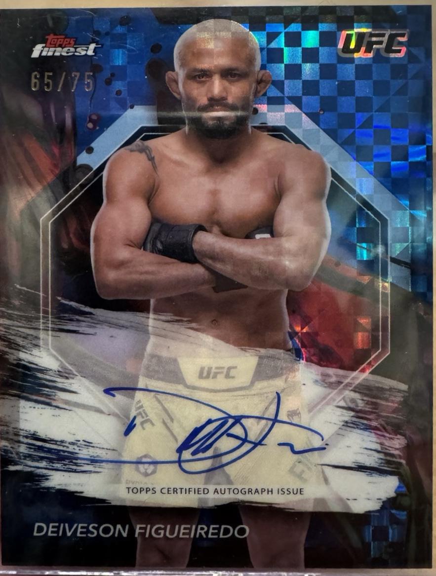 Deiveson Figueiredo 2024 Topps Finest UFC Finest Autographs #FA-DNF Blue Checkerboard Refractor