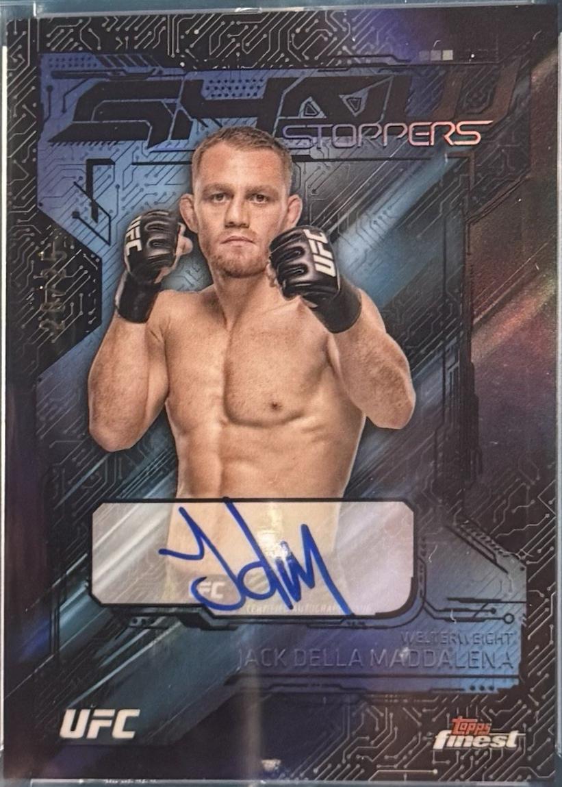 Jack Della Maddalena 2025 Topps Finest UFC Showstopper Autographs #SSA-JM Red Refractor