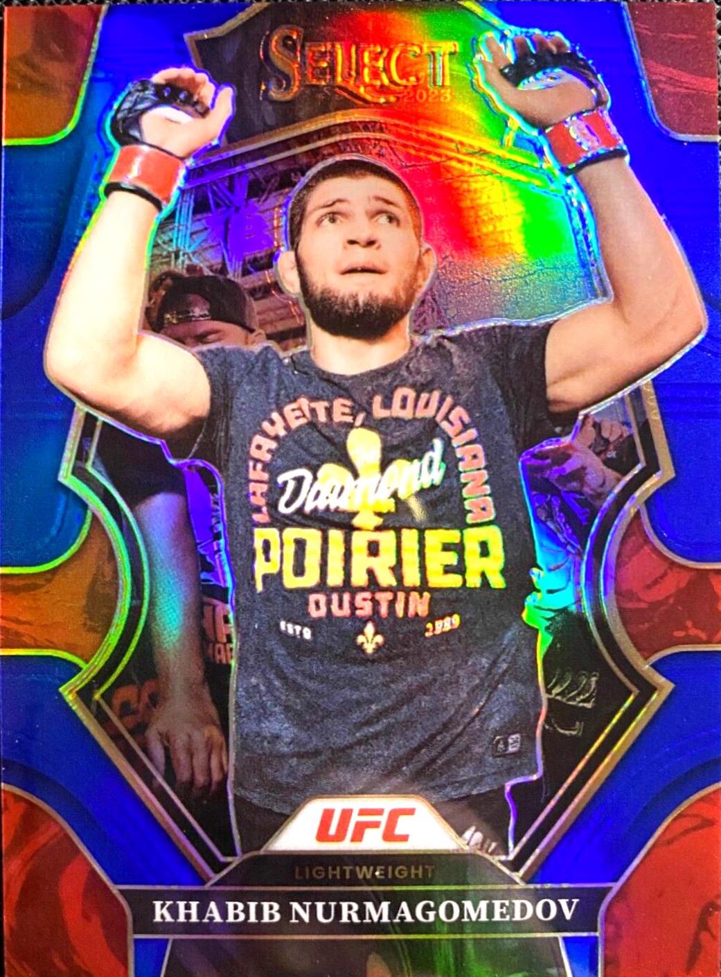 Khabib Nurmagomedov 2023 Panini Select UFC Premier Level #116 Red Blue Prizm