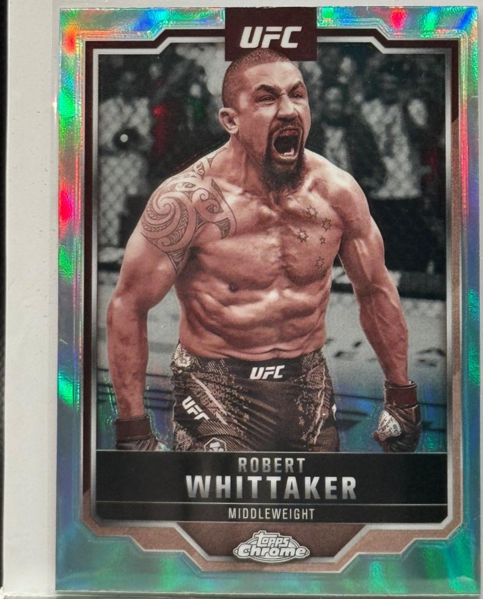 Robert Whittaker 2025 Topps Chrome UFC Base #78 Sepia Refractor