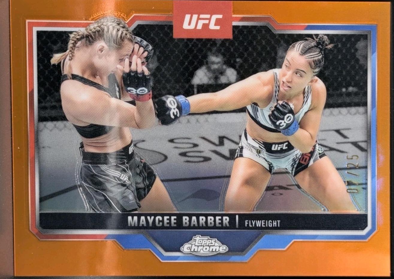 Maycee Barber 2025 Topps Chrome UFC Base #187 Red Refractor
