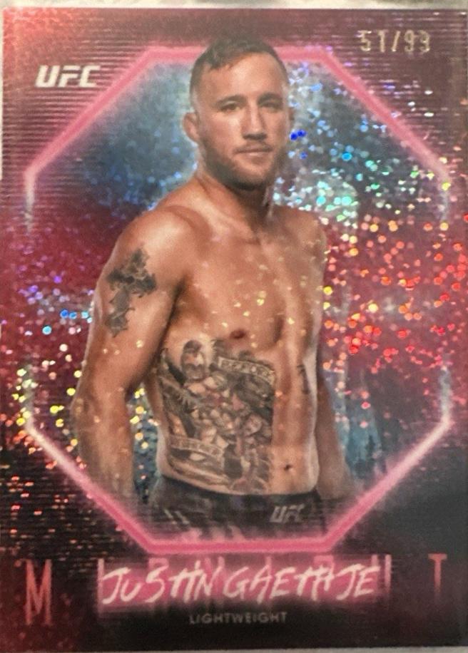 Justin Gaethje 2025 Topps Midnight UFC Base #50 Twilight