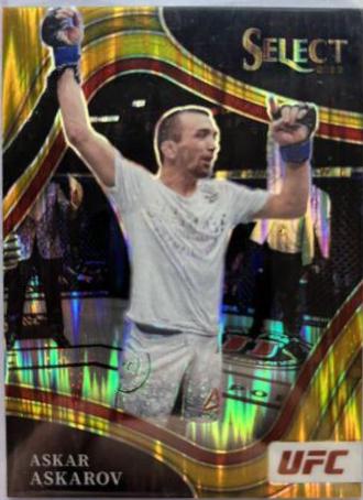 Askar Askarov 2022 Panini Select UFC Octagonside #205 Gold Flash