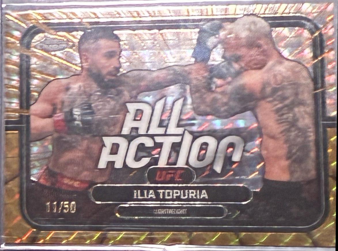 Ilia Topuria 2026 Topps Chrome UFC All-Action #AA-1 Gold Refractor