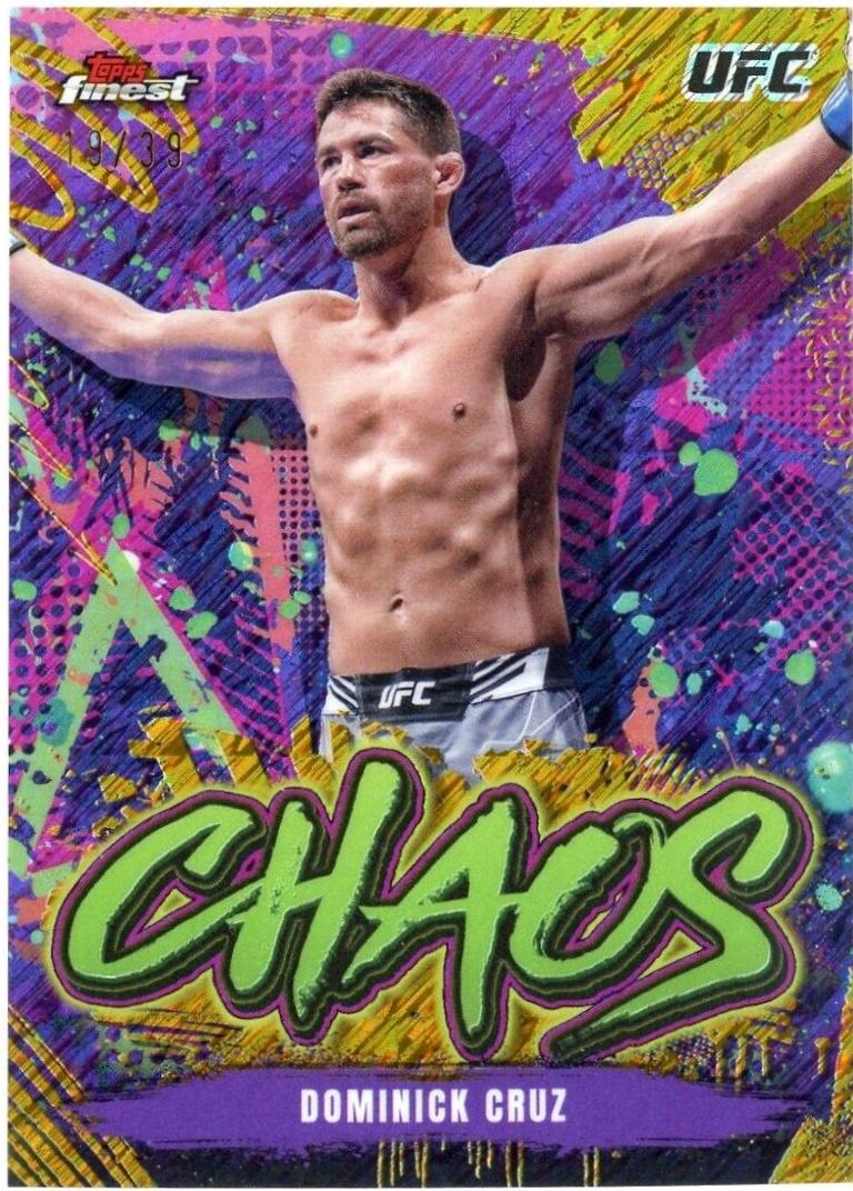Dominick Cruz 2024 Topps Finest UFC Chaos #CHA-6 Gold Shimmer Refractor