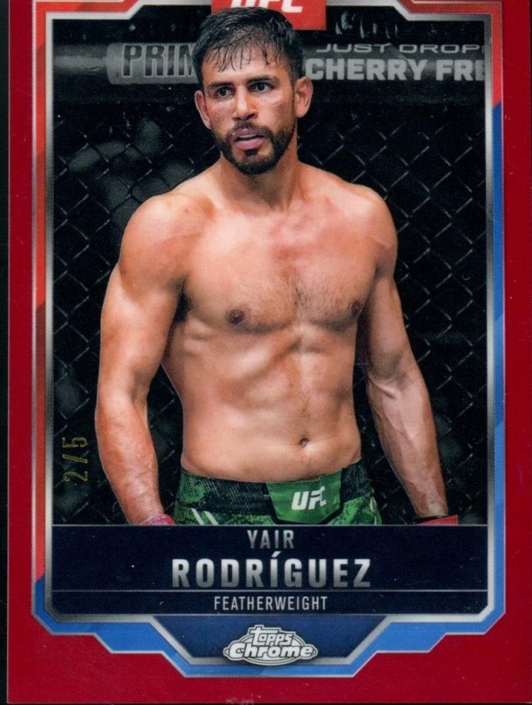 Yair Rodríguez 2025 Topps Chrome UFC Base #95 Red Refractor