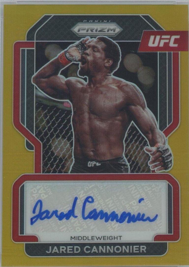 Jared Cannonier 2022 Panini Prizm UFC Signatures #46 Gold