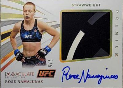Rose Namajunas 2021 Panini Immaculate UFC Premium Memorabilia Autographs #14 Gold