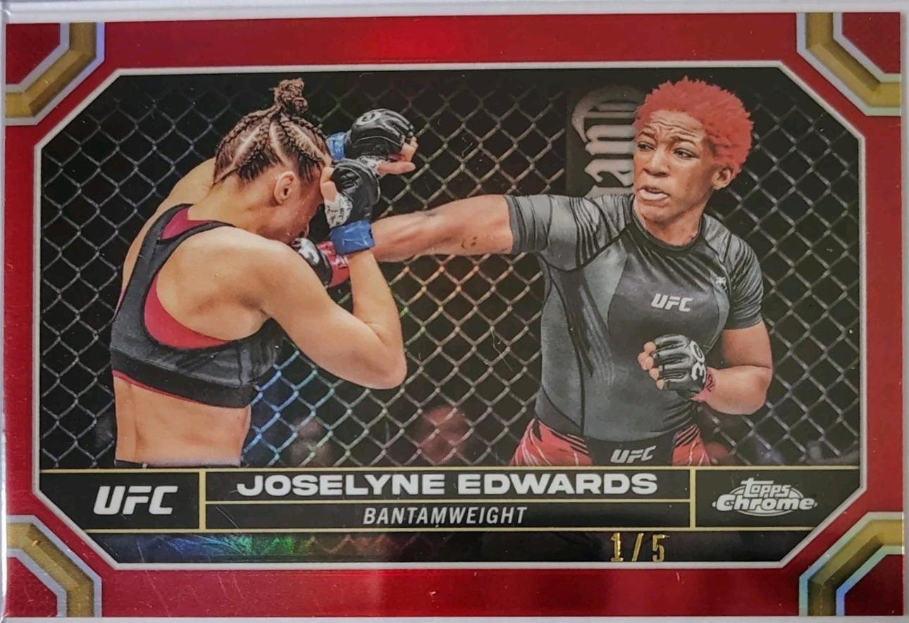 Joselyne Edwards 2024 Topps Chrome UFC Base #99 Red Refractor