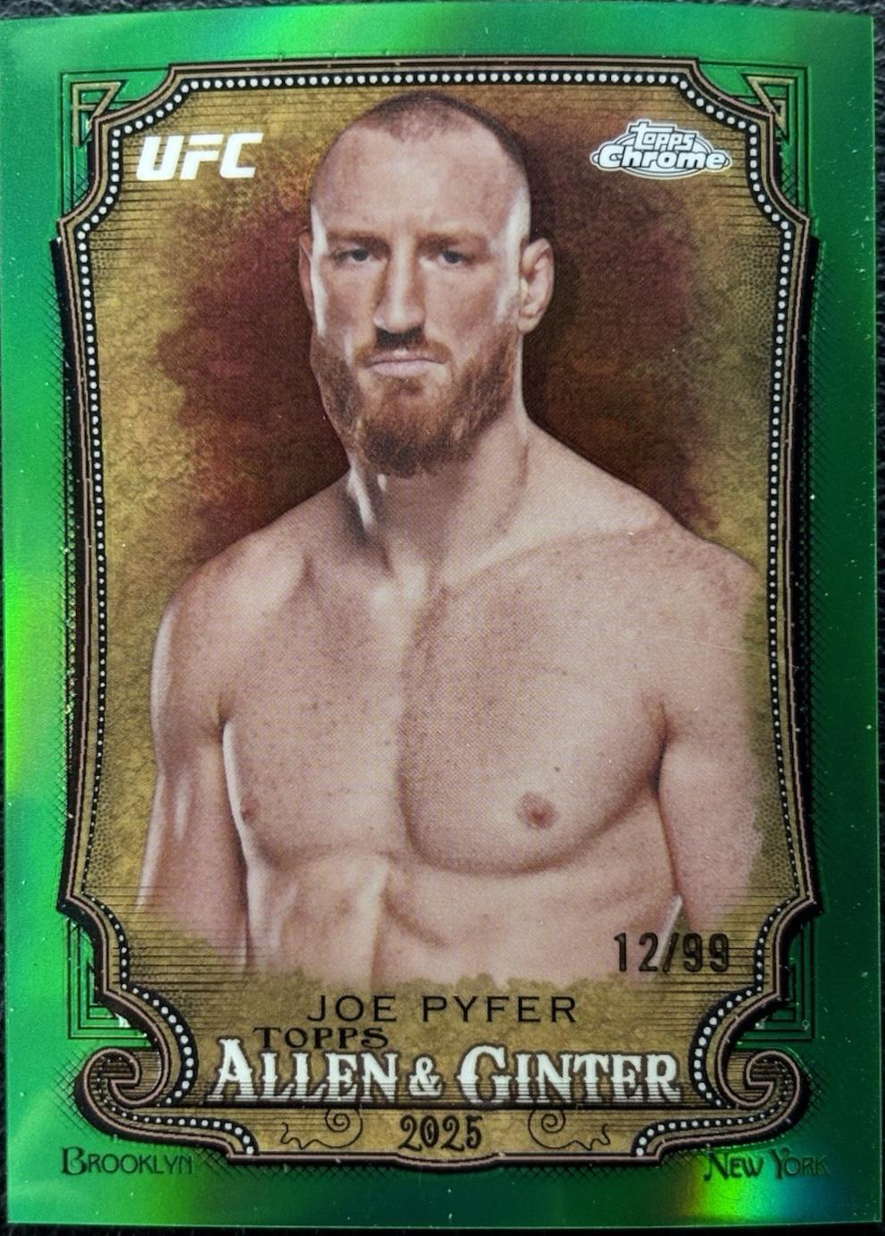 Joe Pyfer 2025 Topps Chrome UFC Allen & Ginter #AAG-15 Green Refractor