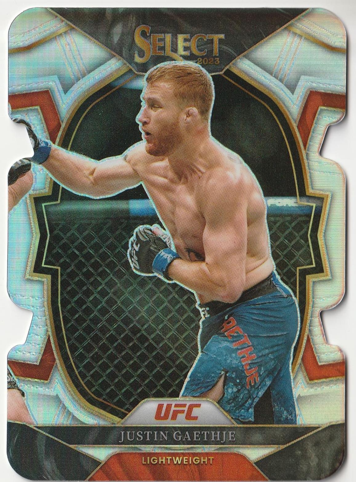 Justin Gaethje 2023 Panini Select UFC Concourse #47 Silver Die Cut