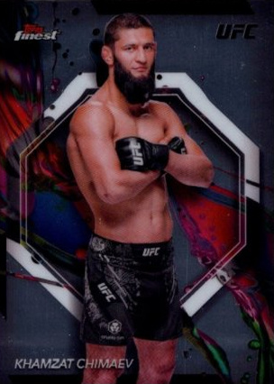 Khamzat Chimaev 2024 Topps Finest UFC Base Common #89 Superfractor