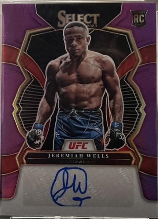 Jeremiah Wells 2023 Panini Select UFC Rookie Signatures #RS-JWL Purple