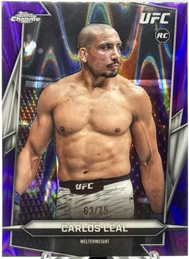Carlos Leal 2026 Topps Chrome UFC Base #71 Purple Ray Wave Refractor