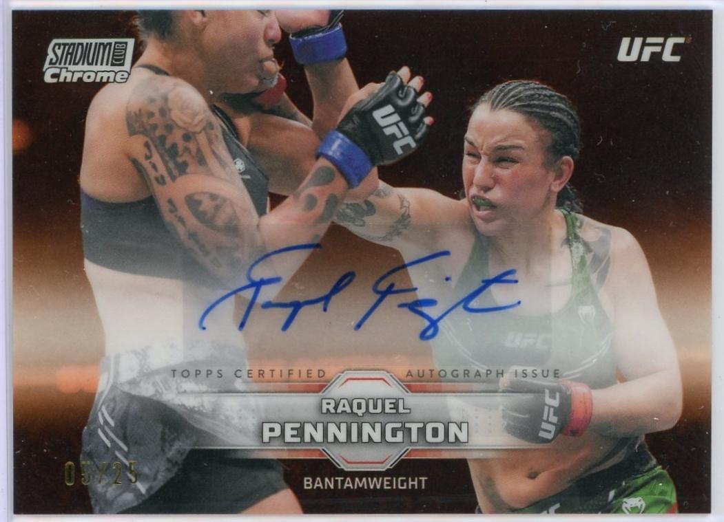 Raquel Pennington 2026 Topps Stadium Club UFC Chrome Autographs #CAV-RPN Red Refractor