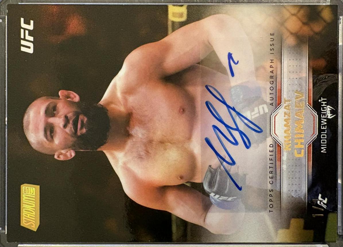 Khamzat Chimaev 2026 Topps Stadium Club UFC Base Autographs #BAV-KCV Turquoise