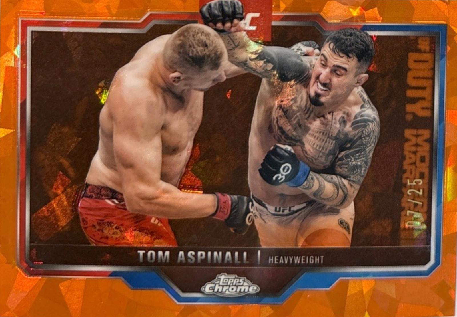 Tom Aspinall 2025 Topps Chrome Sapphire UFC Base Sapphire #146 Orange Sapphire