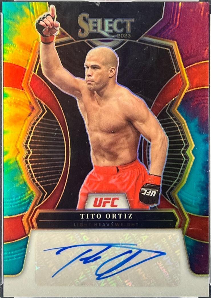Tito Ortiz 2023 Panini Select UFC Signatures #14 Gold Flash