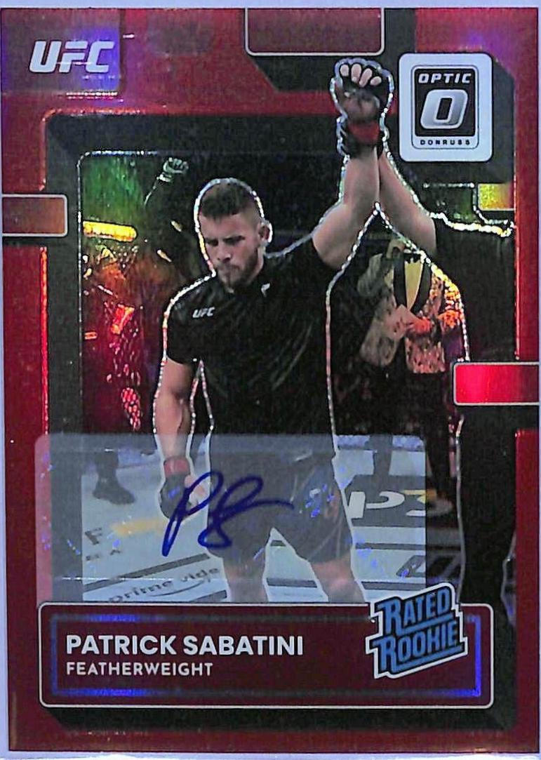 Patrick Sabatini 2023 Panini Donruss Optic UFC Base Rated Rookies Signatures #143 Red