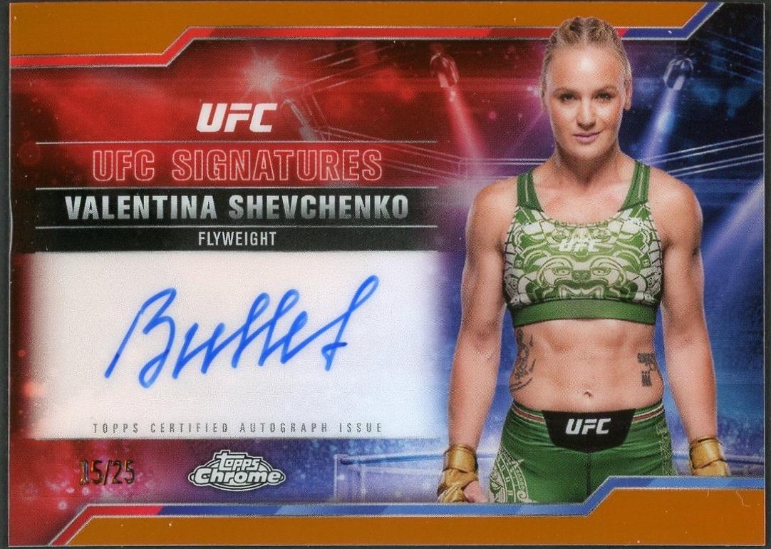 Valentina Shevchenko 2025 Topps Chrome UFC UFC Signatures #SIG-VS Orange Refractor