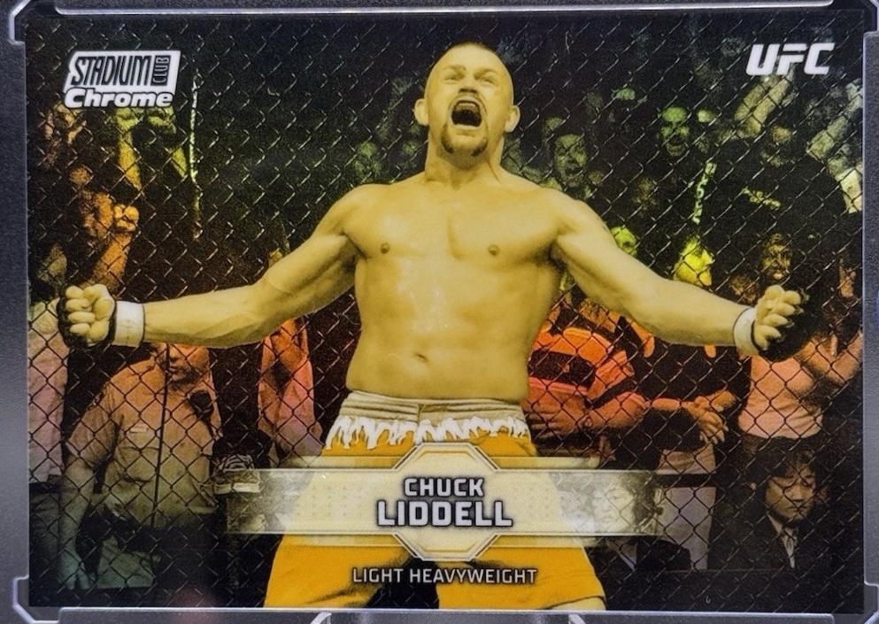 Chuck Liddell 2026 Topps Stadium Club UFC Chrome Base #CB-65 Gold Minted Refractor