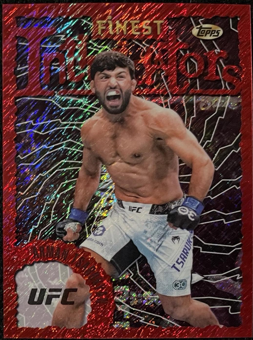 Arman Tsarukyan 2024 Topps Finest UFC Intimidators #INT-13 Red Shimmer Refractor