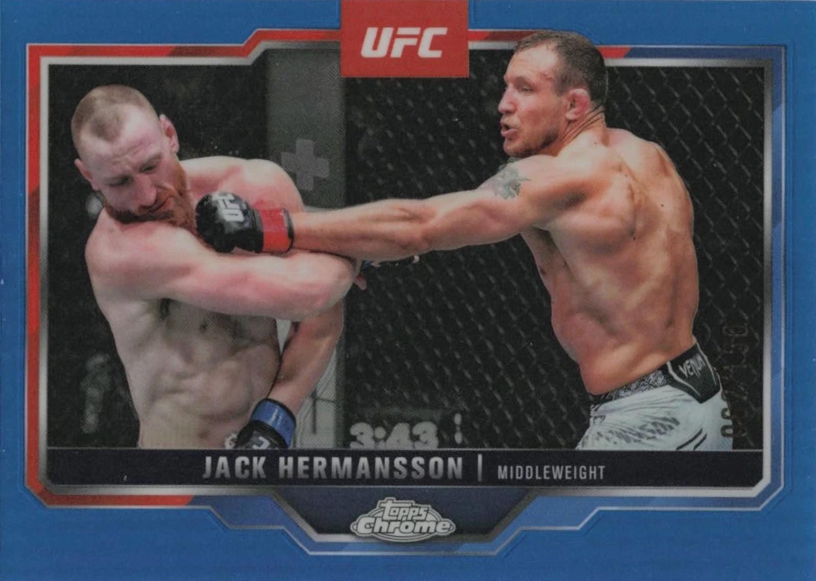 Jack Hermansson 2025 Topps Chrome UFC Base #191 Blue Refractor