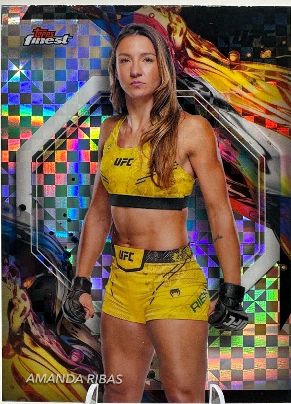 Amanda Ribas 2024 Topps Finest UFC Base Uncommon #144 Checkerboard Refractor