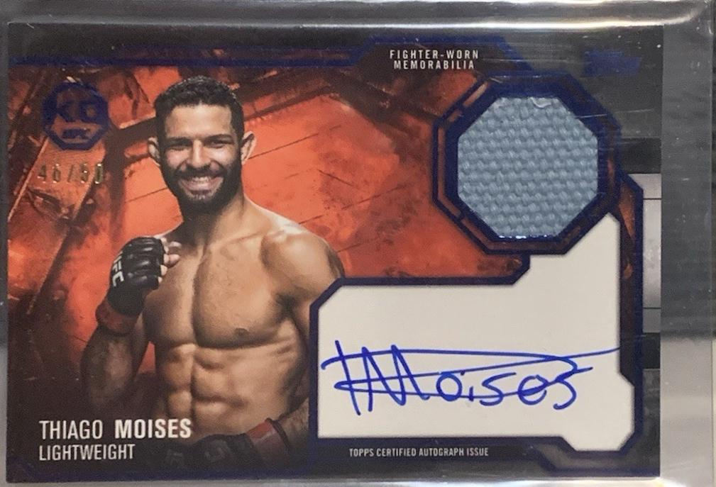 Thiago Moises 2025 Topps Knockout UFC Knockout Autograph Relics #KAR-TM Blue