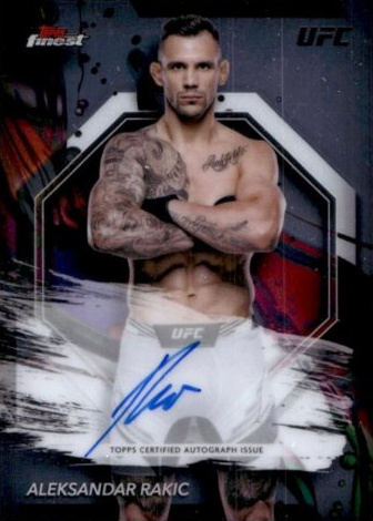 Aleksandar Rakic 2024 Topps Finest UFC Finest Autographs #FA-ARR Red Black Vapor Refractor