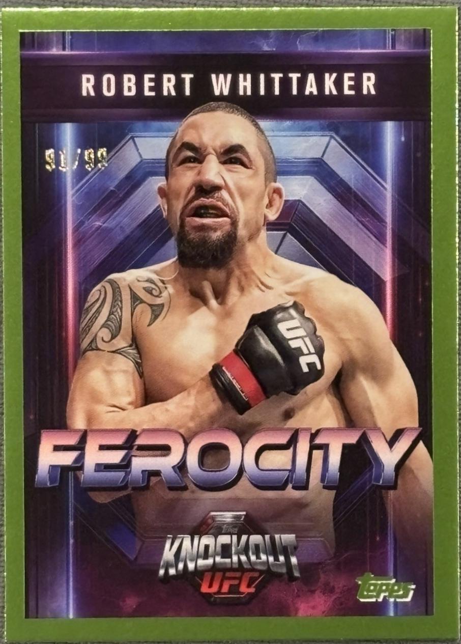 Robert Whittaker 2025 Topps Knockout UFC Ferocity #FE-16 Lime Green