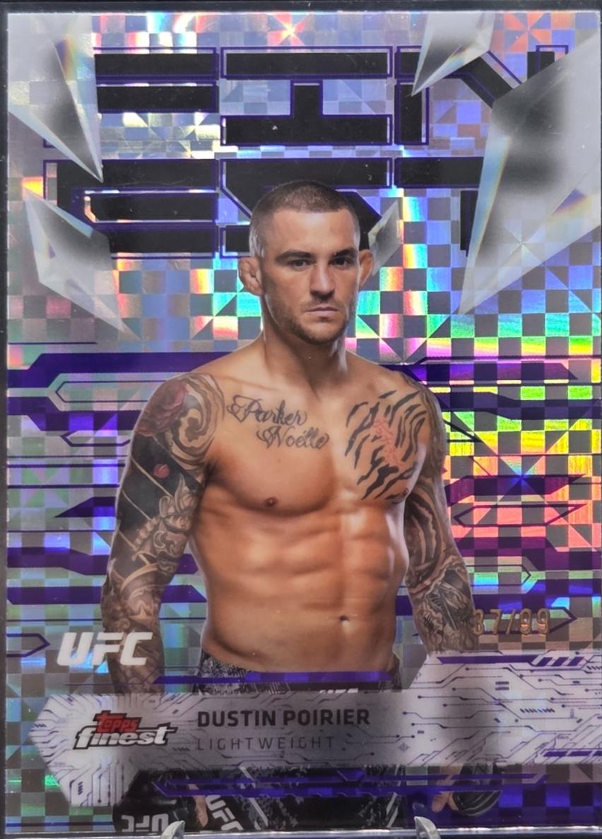 Dustin Poirier 2025 Topps Finest UFC Base Uncommon #108 Purple Checkerboard Refractor