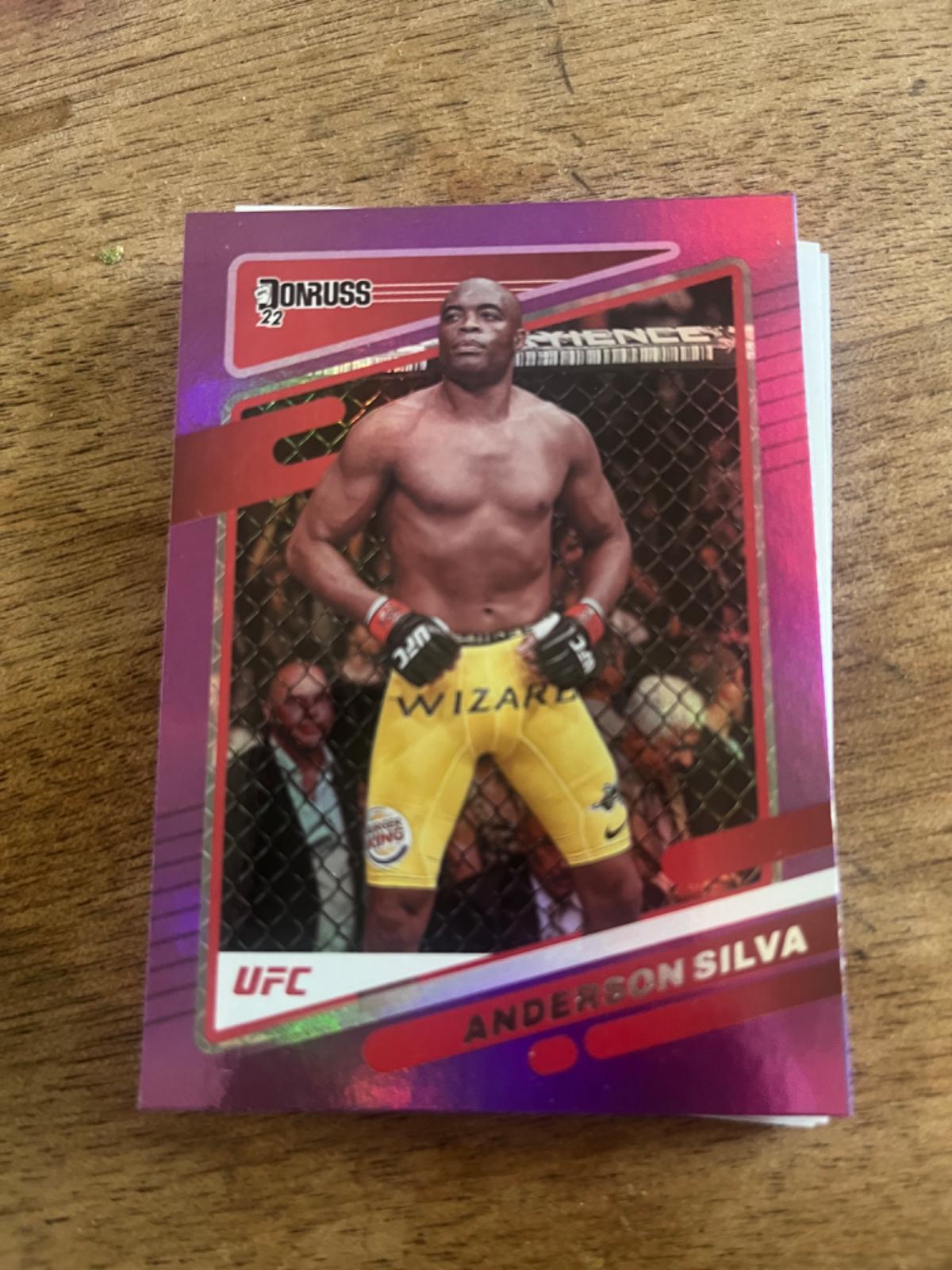 Anderson Silva 2022 Panini Donruss UFC Base #71 Press Proof Purple