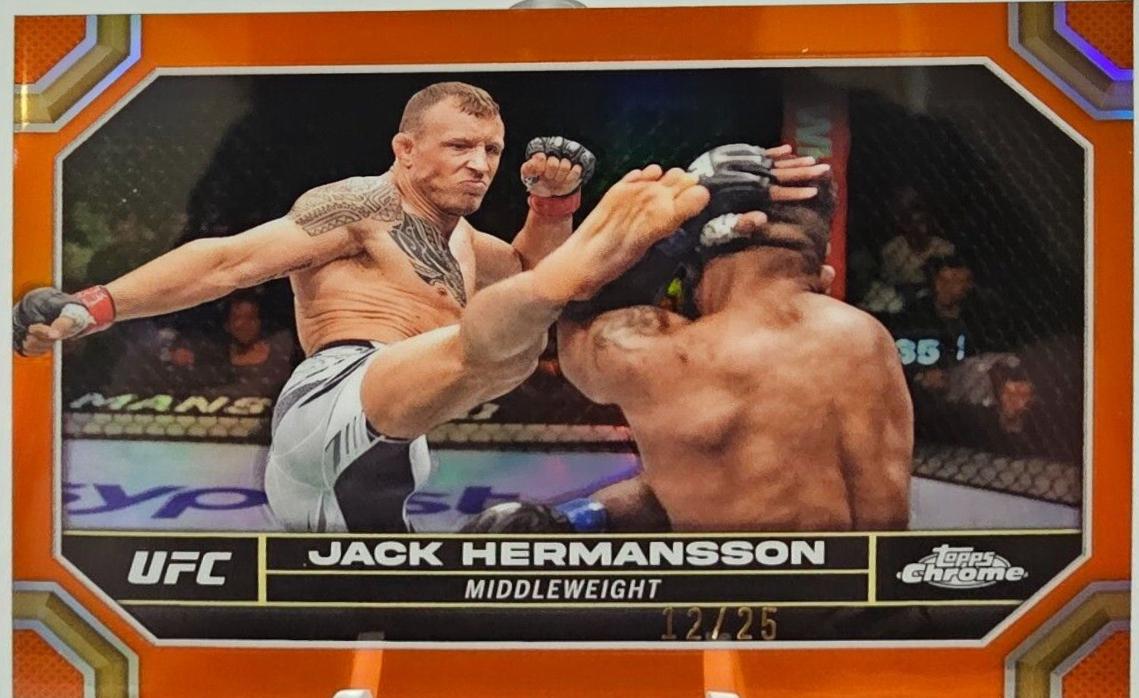 Jack Hermansson 2024 Topps Chrome UFC Base #83 Orange Refractor