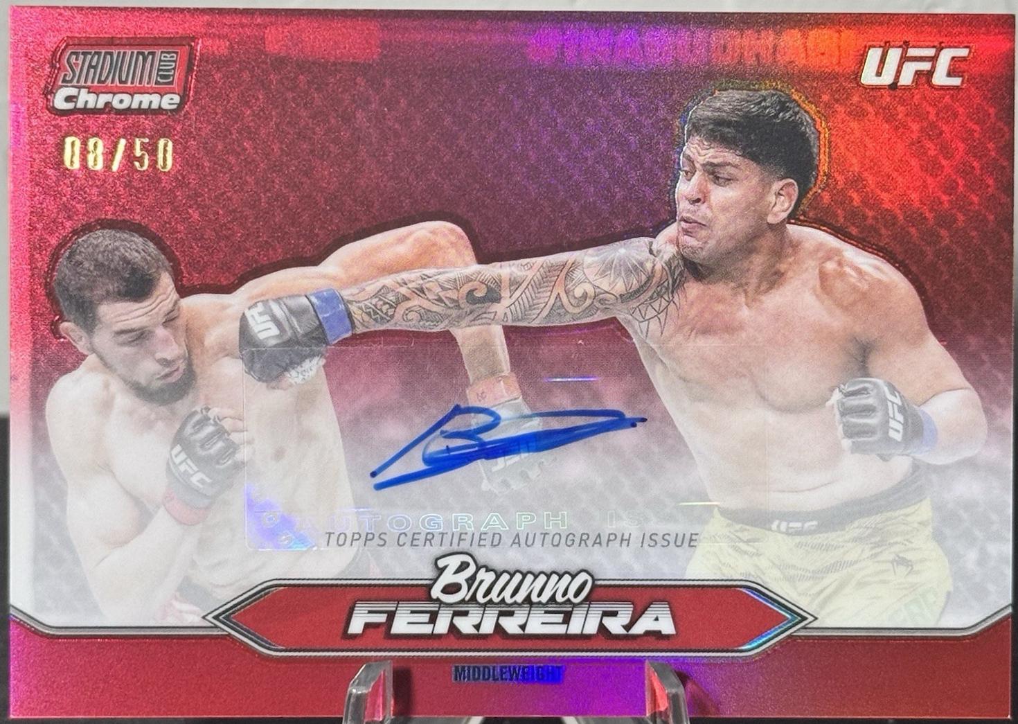 Brunno Ferreira 2025 Topps Stadium Club UFC Chrome Autographs #CAS-BFA Superfractor