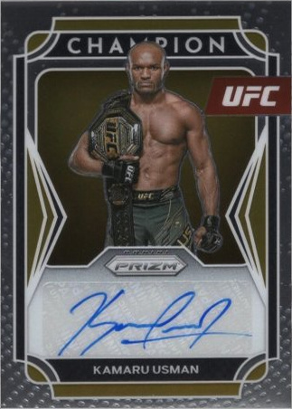 Kamaru Usman 2022 Panini Prizm UFC Champion Signatures #7 Black