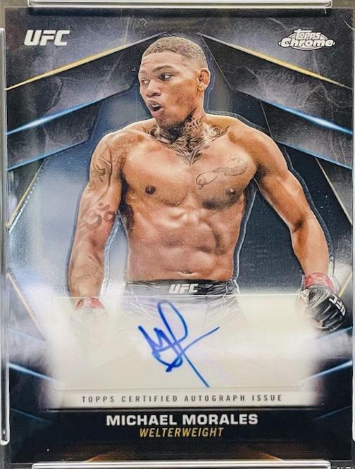 Michael Morales 2024 Topps Chrome UFC Chrome Veteran Autographs #CVA-MMO Black Refractor