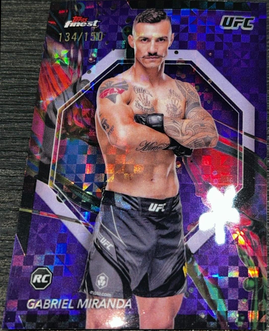 Gabriel Miranda 2024 Topps Finest UFC Base Common #67 Purple Checkerboard Refractor