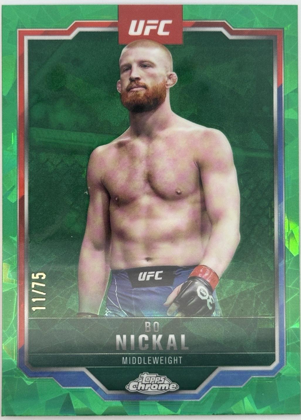 Bo Nickal 2025 Topps Chrome Sapphire UFC Base Sapphire #76 Green Sapphire