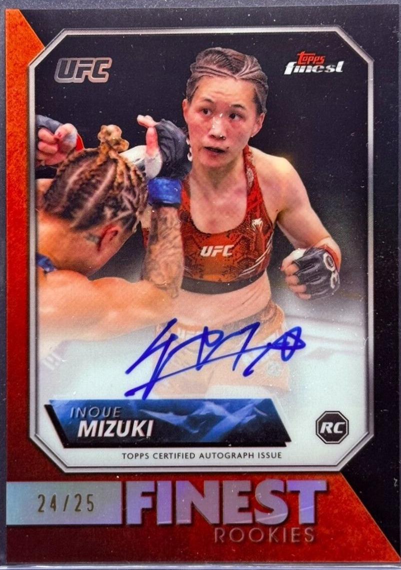 Inoue Mizuki 2024 Topps Finest UFC Rookie Finest Autographs #RFA-IM Black Refractor