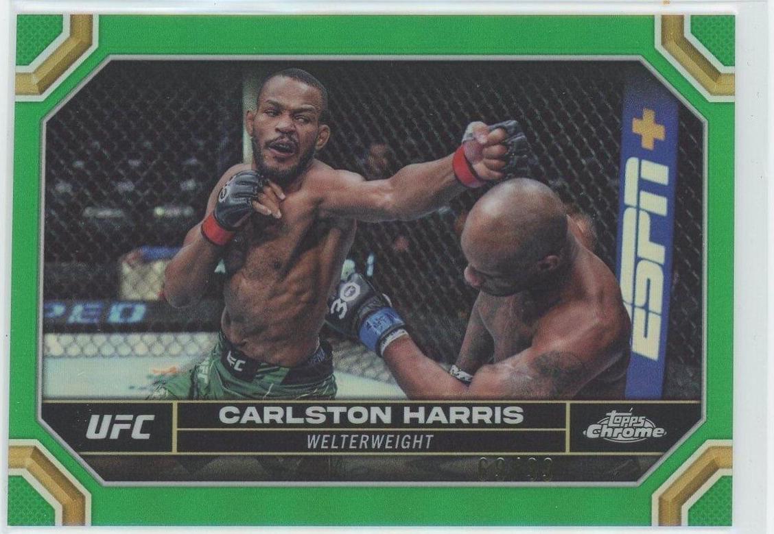 Carlston Harris 2024 Topps Chrome UFC Base #40 Green Refractor