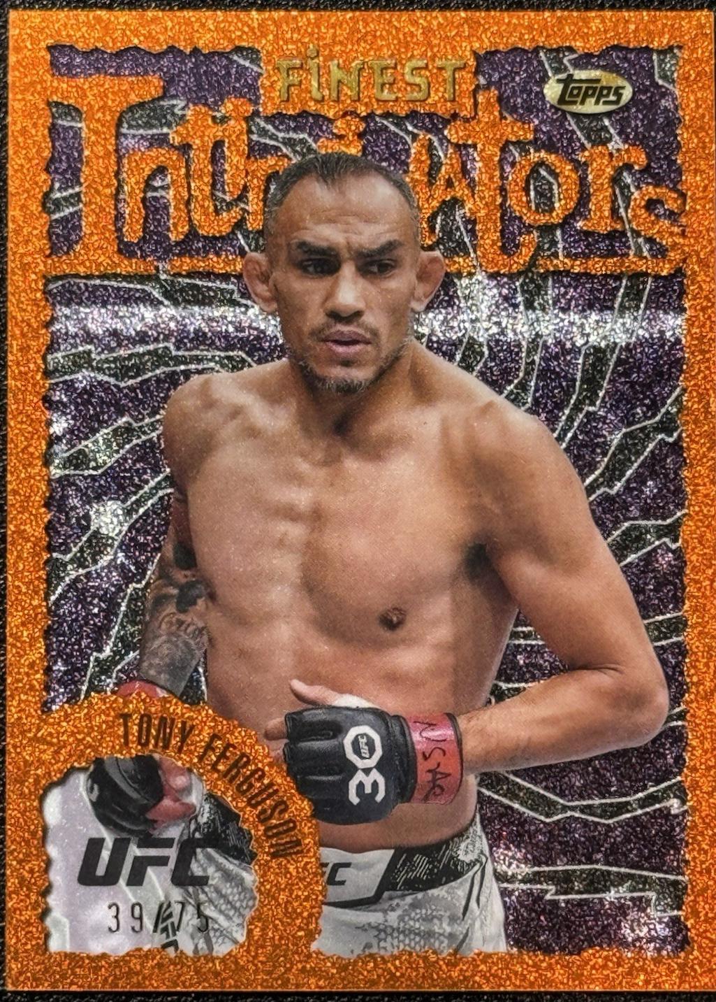 Tony Ferguson 2024 Topps Finest UFC Intimidators #INT-1 Tangerine Glitter Refractor