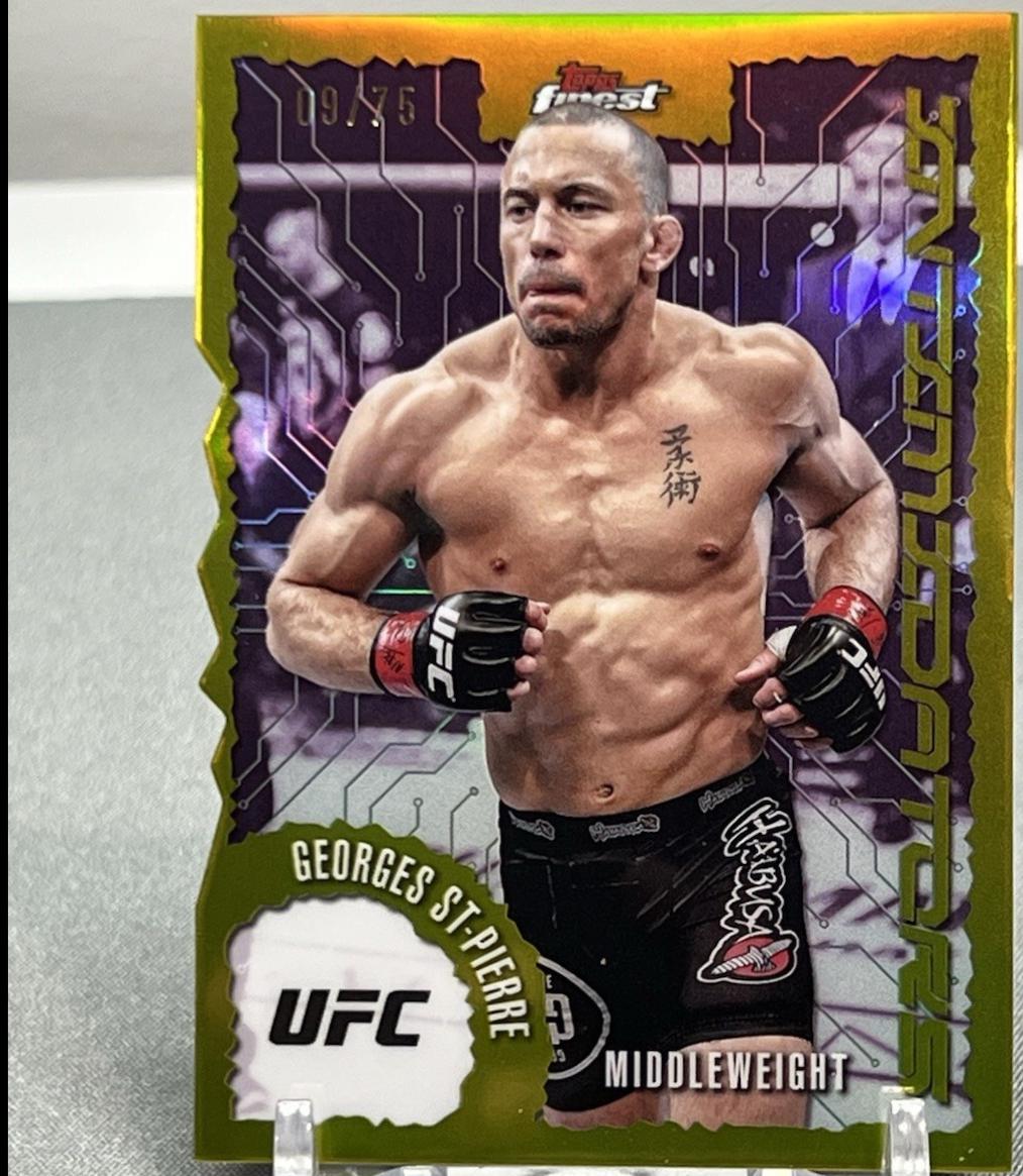 Georges St-Pierre 2025 Topps Finest UFC Intimidators #IT-24 Die-Cut Refractor