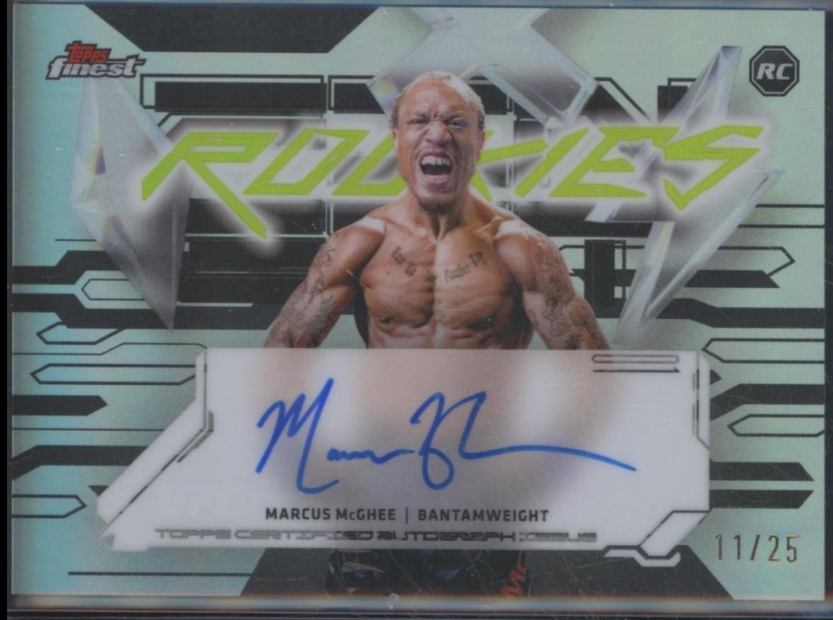 Marcus McGhee 2025 Topps Finest UFC Finest Rookie Autographs #FRA-ME Black Refractor