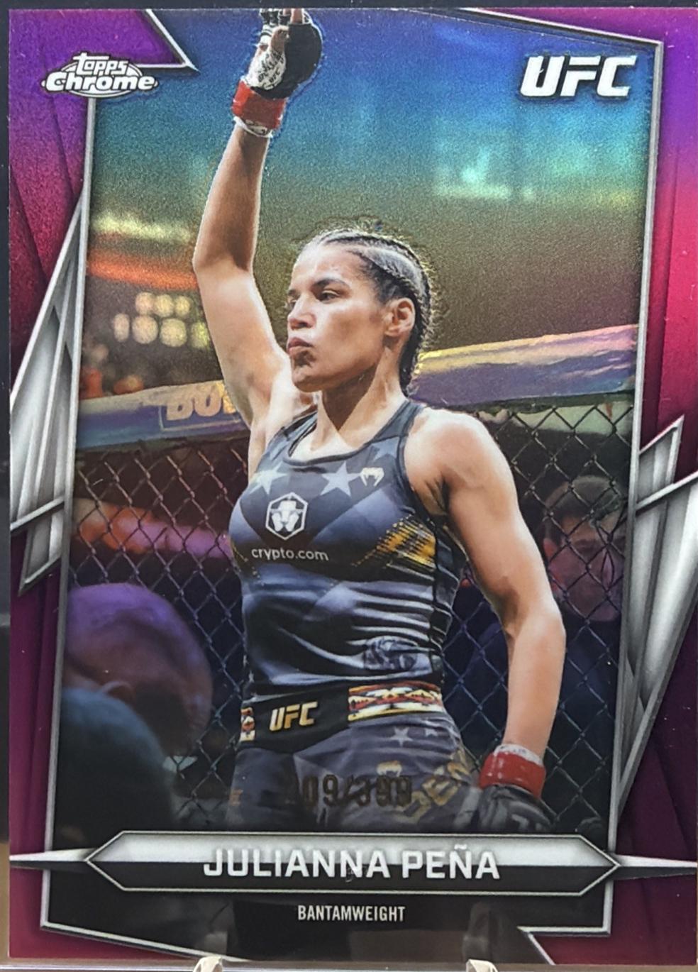 Julianna Peña 2026 Topps Chrome UFC Base #175 Magenta Refractor